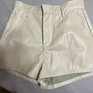 Faux leather shorts